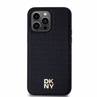 DKNY Leather Pattern Metal Logo MagSafe Ümbris jaoks iPhone 13 Pro / 13 - Must