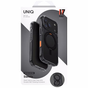 Uniq Swivix Чехол с поворотной подставкой 360 для iPhone 17 Pro - чёрный