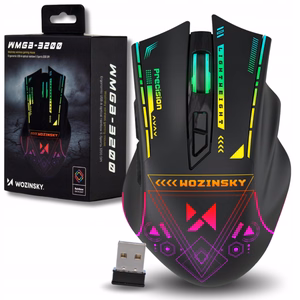 Wozinsky WMGB-3200 Juhtmevaba Optical Gaming Mouse with Built-in Rechargeable Battery 3200 DPI with RGB Lighting - Must