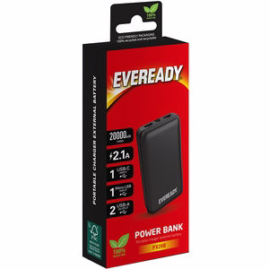 Eveready PX20B akupank, 20000 mAh, 2 × USB-A, must