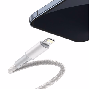 USB cable Baseus High Density Braided PD20W Type-C to Lightning 1.0m valge CATLGD-02