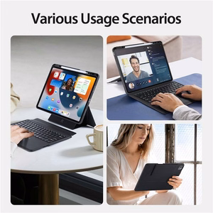 DUX DUCIS ümbris DK foldable with Wireless Keyboard jaoks iPad Air 13 (2024)/Pro 12.9 (2020/2021/2022) must