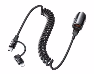 CAR LAADIJA REMAX RUICHY SERIES 45 RCC356 + LIGHTNING/USB-C KAABEL must