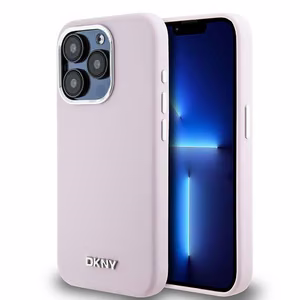 DKNY Liquid Silicone Small Metal Logo MagSafe ümbris jaoks iPhone 15 Pro - roosa