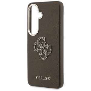 Guess ümbris Grained Big 4G Metal Logo Samsung Galaxy S26 pruun