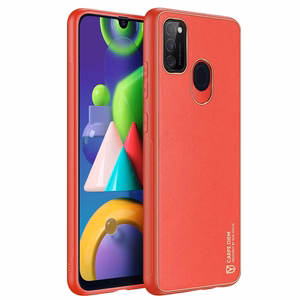Dux Ducis Yolo elegantne pehme TPU ja PU nahast ümbris Samsung Galaxy M30s jaoks punane