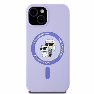 KARL LAGERFELD ümbris jaoks IPHONE 15 compatible with MagSafe KLHMP15SSCMKCRHU (Silicone KC Body Ring) lilla