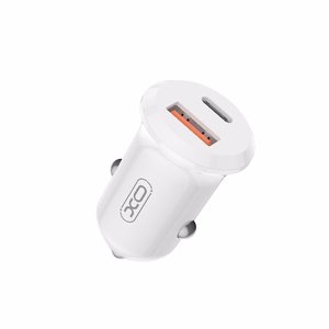 XO car laadija CC69 PD 30W QC 1x USB 1x USB-C valge