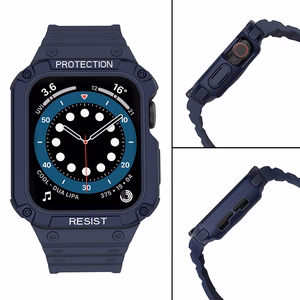 Protect Strap Ремешок для Apple Watch 38/40/41mm с бронированным чехлом - синий