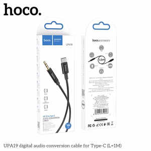 AUX kaabel Jack 3,5 mm USB C Hoco 1 m UPA19 must