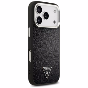 Guess Glitter Triangle Logo MagSafe Ümbris jaoks iPhone 17 Pro - Must