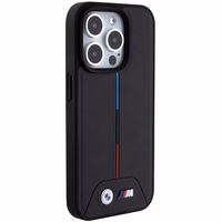 BMW Quilted Tricolor MagSafe ümbris jaoks iPhone 15 Pro - must