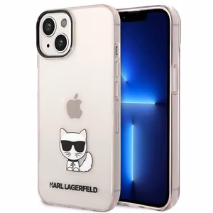 Karl Lagerfeld läbipaistev Choupette Body Ümbris jaoks iPhone 14 Plus / 15 Plus 6.7" - roosa