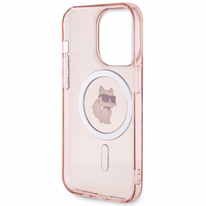 Karl Lagerfeld IML Choupette MagSafe ümbris jaoks iPhone 15 Pro - roosa