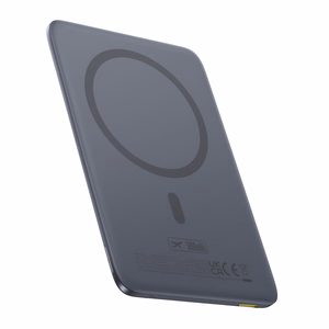 Baseus PicoGo AM41 5000mAh 20W Ultra-Thin MagSafe ühilduv elektripank koos musta Baseus Simple USB-C 60W 30cm kaabliga - hall