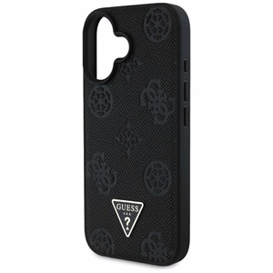 Guess Grained Hot Stamp Peony Triangle Logo MagSafe Ümbris jaoks iPhone 16 - Must