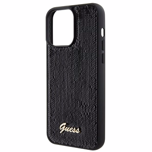 Guess Sequin Script Metal ümbris jaoks iPhone 15 Pro Max - must