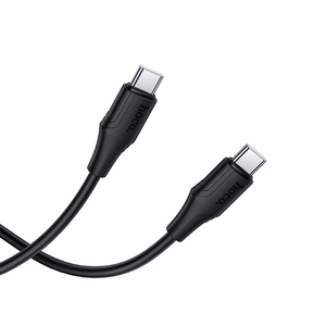 Силиконовый кабель USB C to USB C Hoco 3A 60W 1 м X124 чёрный