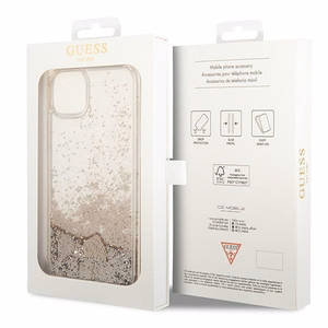 Guess GUOHCP14MGLHFLGO iPhone 14 Plus 6.7 "kuldne / kuldne hardcase Glitter Charms