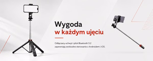 Wozinsky selfipulk WC1Y3S teleskoopstatiiv 1.3m telefonihoidikuga - must