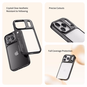 Rock Guard Lens Protection Series Ümbris jaoks Iphone 17 Pro Max läbipaistev-must