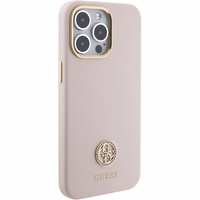 Guess Silicone Logo Strass 4G Ümbris jaoks iPhone 15 Pro Max - roosa
