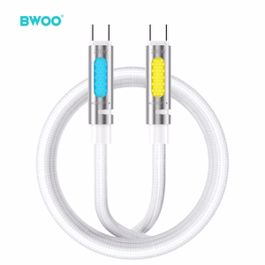 BWOO 240W Super Fast Charging Data Kaabel With RGB Light valge X325C-C