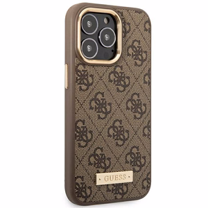 Guess GUHMP14LU4GPRW iPhone 14 Pro 6.1 "brown / brown hard ümbris 4G Logo Plate MagSafe
