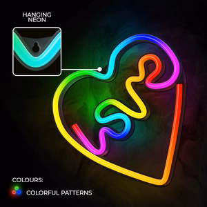 Neon LED RGB LOVE IN HEART FLRN02 + RC Forever Light