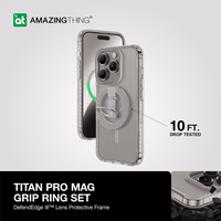 Amazing Thing Titan Pro Mag Ring Grip Ümbris 10FT IP156.1PTRGY jaoks Iphone 15 Pro titanium