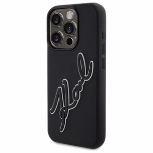 Karl Lagerfeld 3D Rubber Signature Ümbris jaoks iPhone 15 Pro Max - must
