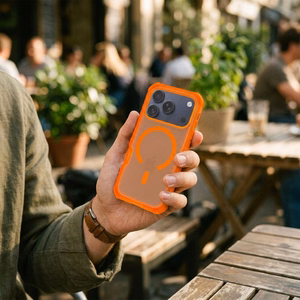Case for iPhone 17 Pro / 18 Pro (low camera edge) Forcell F-Protect BumperX Premium compatible with MagSafe orange