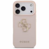 Guess Grained Big 4G & Classic Logo iPhone 17 Pro Ümbris - Roosa