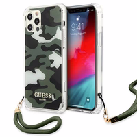 Guess GUHCP12MKSARKA iPhone 12/12 Pro 6.1" roheline/khaki värvi kõvakott Camo Collection