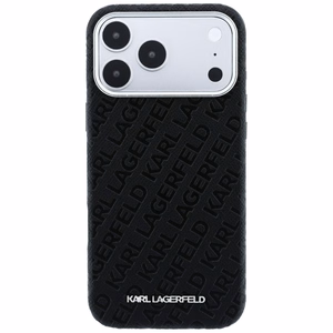 Karl Lagerfeld PU Grained Allover Semi Wrap MagSafe ümbris Apple iPhone 18 Pro Max jaoks, must