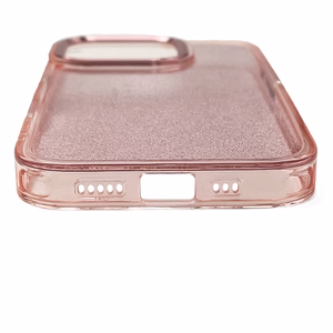 Glitter Ümbris jaoks iPhone 16 - roosa with glitter