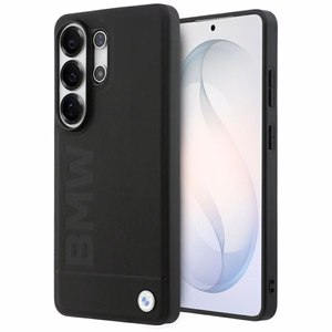 BMW Leather Hot Stamp MagSafe Ümbris for Samsung Galaxy S26 Ultra - must