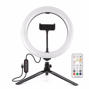 LED Ring Lamp 26cm With Tripod 8.3cm, Phone Clamp, USB