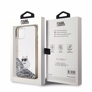 KARL LAGERFELD ümbris jaoks IPHONE 11 KLHCN61LKCNSK (Liquid Glitter C) läbipaistev