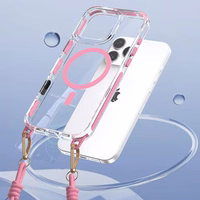 Tel Protect Strap Clear Ümbris jaoks Iphone 16 Pro roosa
