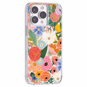 Rifle Paper Clear MagSafe ümbris seadmele iPhone 14 Pro Max, Garden Party Blush mustriga