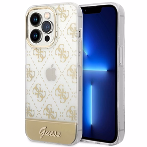 Guess GUHCP14LHG4MHG iPhone 14 Pro 6.1 "kuldne / kuldne hardcase 4G Pattern Script