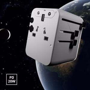 SBS Travel Adapter 2xUSB-C 1xUSB-A Universal - Valge