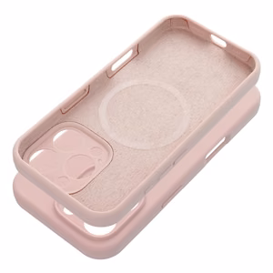 Чехол для iPhone 15 PRO Silicone 2mm совместимый с MagSafe пудрово-розовый