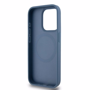 DKNY Leather Monogram Pattern Metal Logo MagSafe Ümbris jaoks iPhone 15 Pro - Sinine