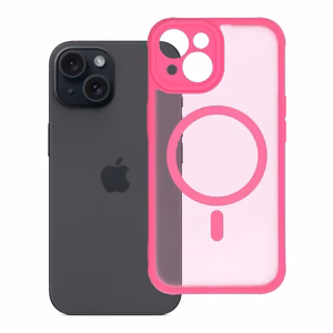 FULL MATTE MAG COVER Ümbris compatible with MagSafe jaoks IPHONE 15 roosa