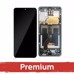 LCD ekraan ühilduv Samsung G988 S20 Ultra raamiga / Cosmic Black / OEM