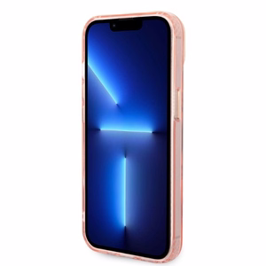 Guess GUHMP14SHTCMP iPhone 14 6.1" roosa/roosa hard ümbris kuldne Outline Translucent MagSafe