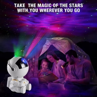 LED 3D galaxy and star projector Reach Mini Astronaut, valge