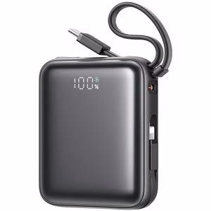 Akupank Joyroom JR-PBF27 must 10000mAh 22.5W PD / QC3.0 + integreeritud Type-C / Lightning kaabel